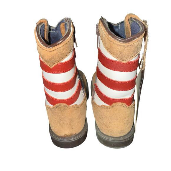 Cody James Toddler USA American Flag Western Boot Broad Square Toe Brown 8D NWTs - Picture 2 of 6